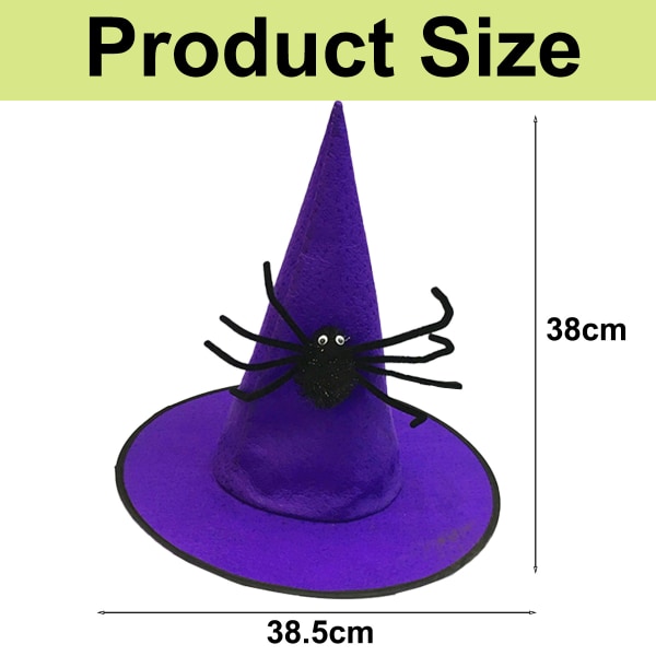 2pcs black spider witch hat hat children adult party witch hat H