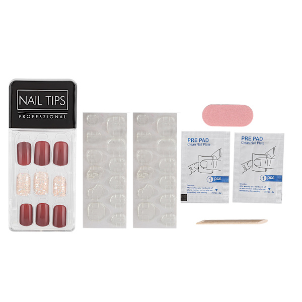 30 stk Bærbare Eksklusive Negletips Aftagelige Genanvendelige Falske Negle Patch Manicure Værktøj 08#