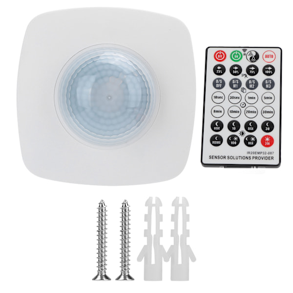 Infraröd Sensor Människokroppsavkänningsbrytare Detektor med Fjärrkontroll 220‑240V/AC