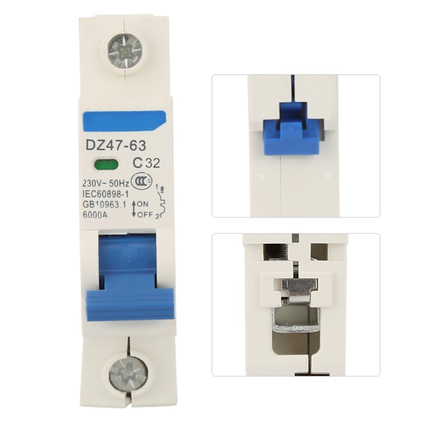 230VAC DZ47‑63 1Pole Miniature Circuit Breaker Cutout Switch (32A)