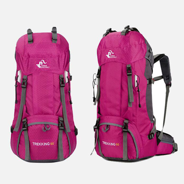 Bekväm 60L Vandringsryggsäck, Matt Ytdesign Utomhus Rese-dagsryggsäck med Ergonomiska Vadderade Remmar för Män Kvinnor