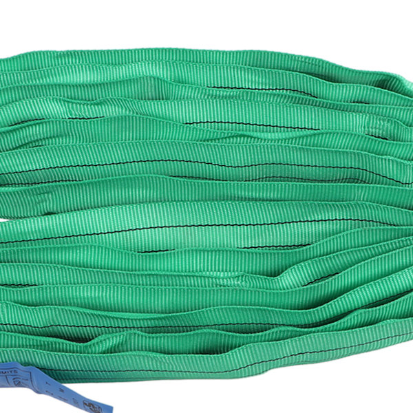 Løfteslynge 4M 2T Grøn Forstærket Dobbelt Øje Løkke Polyester Fleksibel Rigging Løfteslynge til Kran Hejs