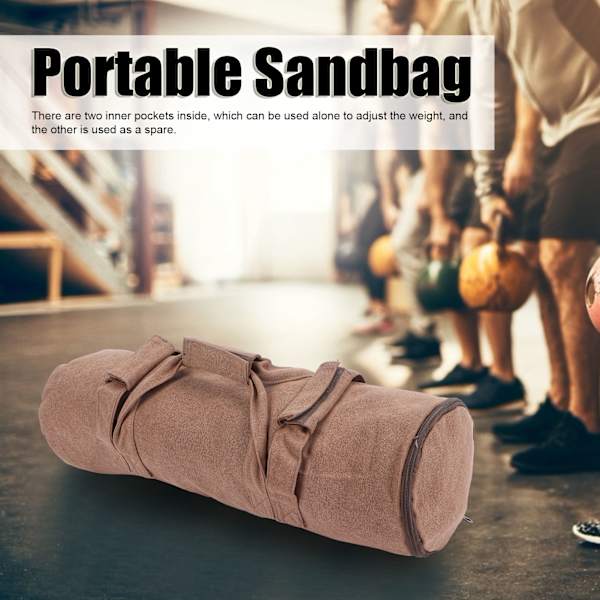 Justerbar Trenings Sandsekk i Canvas for Vekttrening i Hagen (Khaki)