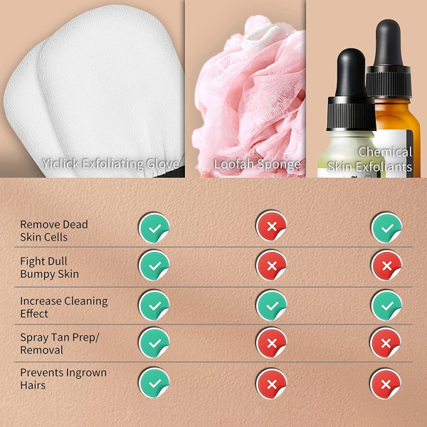 Exfolierande handskar 2 st SPA Exfoliator Scrub för bad dusch
