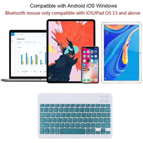 10 tommer genopladeligt Bluetooth-tastatur-iOS/Android