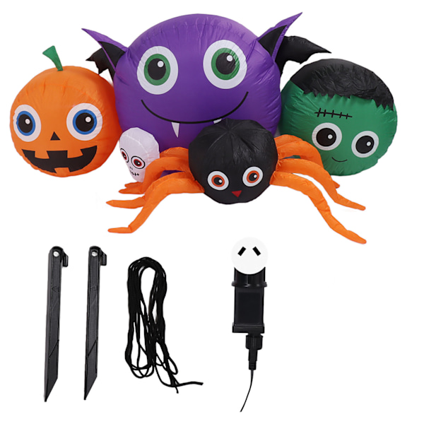 5FT Høy Halloween Oppblåsbare Nisse Edderkopp IP44 Vanntett Halloween Oppblåsbare med Innebygde LED-lys for Hage Hage AU Plugg 100‑240V