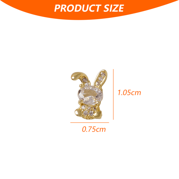 10 kpl 3D Rabbit Nail Charms strassit Timantit Glitter