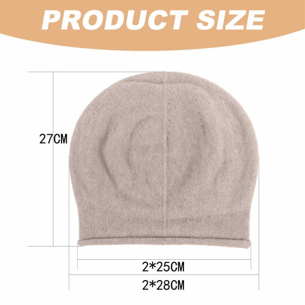 Cashmere slouchy knit skullcap for women in winter Soft warm woo