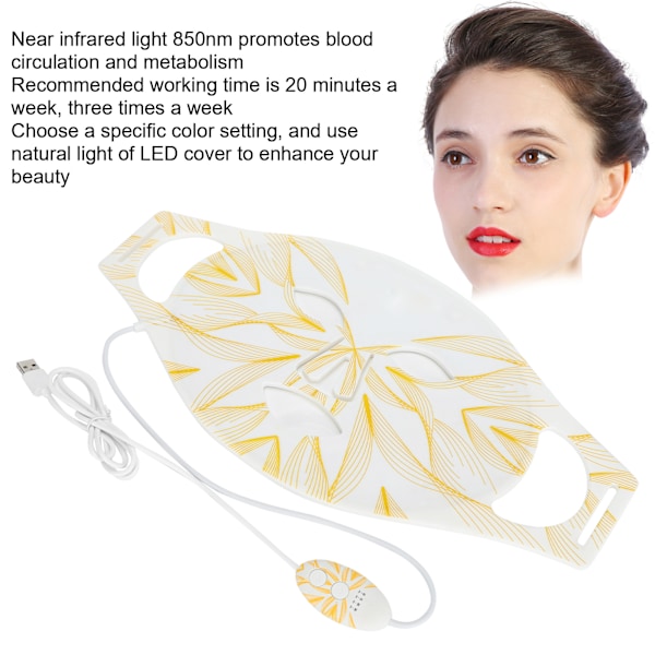 LED Ansigtsmaske LED Lys Terapi Ansigtshudpleje Ansigtsbeskyttelse til Ansigtsforyngelse Anti-Aging