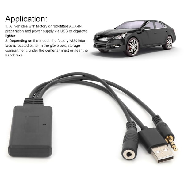 Universal Bil AUXIN Bluetooth Ljudtråd Trådlös Mikrofon Samtal Handsfree Adapter