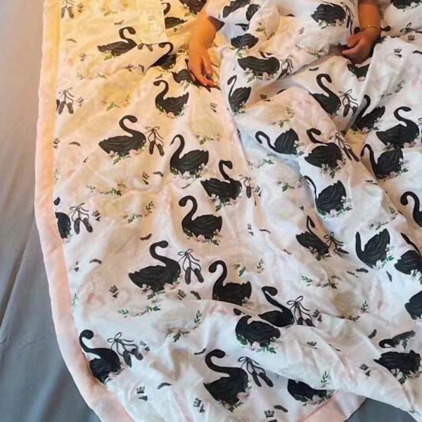 Vändbar Design Filt för Småbarn med Fjäder-tyg, Hudvänlig och Mjukt Andningsbart Muslin Babysvep för Vår Sommar Vinterbruk, 102 cm X 74 cm