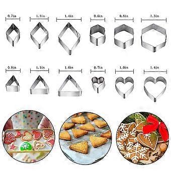 30 Stykker Kjeksutstikker Kjeksmug Cookie Cutter Bakegadget Rustfritt Stål Materiale Perfekt Gave til Bakeentusiaster