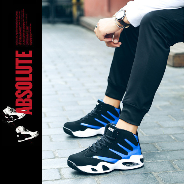 Høye Basketballsko for Menn - Høst og Vinter - Sportsko i Blå black blue 43