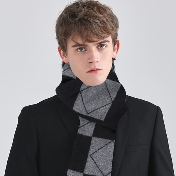 Ternet frynsetørklæde Blødt langt bomuldstørklæde til mænd