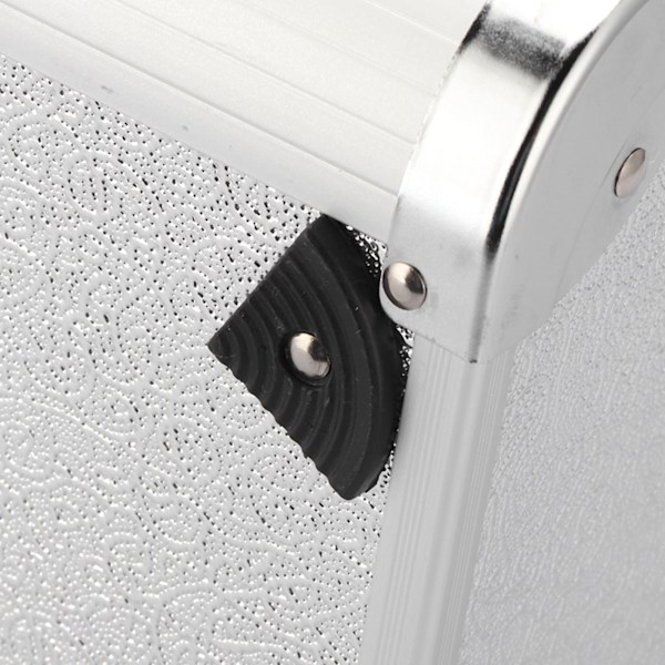 Multifunktionell Hårfrisörverktygsförvaringslåda i Aluminiumlegering, Hårsax- och Klipparfall (Silver) Sminkförvaringslåda