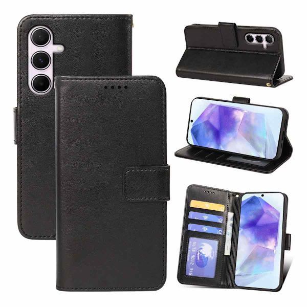 Samsung Galaxy A12 - Wallet Case - Vælg farve! Sort