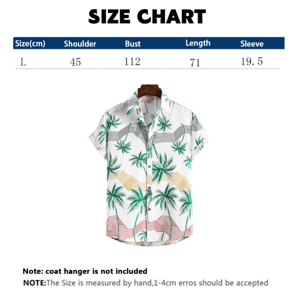 Men's Short Sleeve Button Vintage Shirts Casual Printed Beach