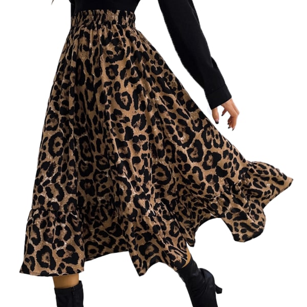 Højtaljet leopardprintet bustier nederdel, moderne