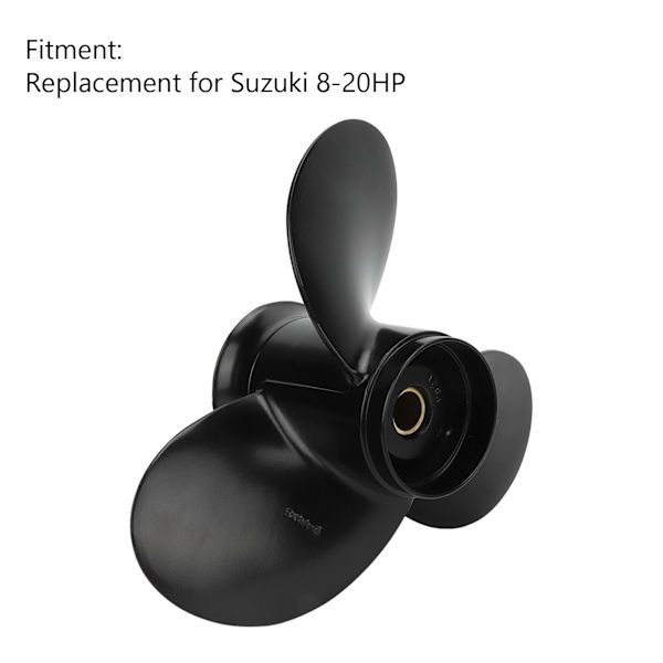 Udenbordsmotor Propeller 9 1/4x8in 3 Blade 10 Splines R Rotation Aluminium Legering Udskiftning til Suzuki 8‑20HP