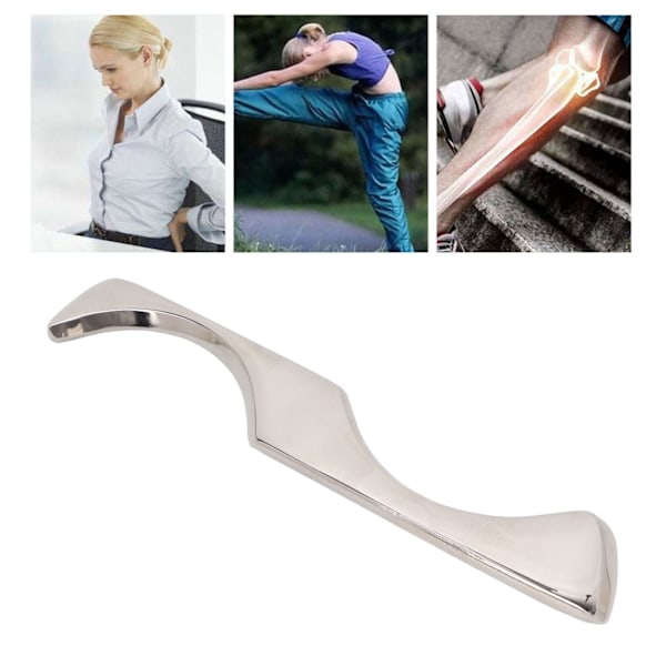 S-formad Gua Sha i Rostfritt Stål för att Främja Blodcirkulationen - Ergonomiskt Massageverktyg för Hals, Axlar och Armar