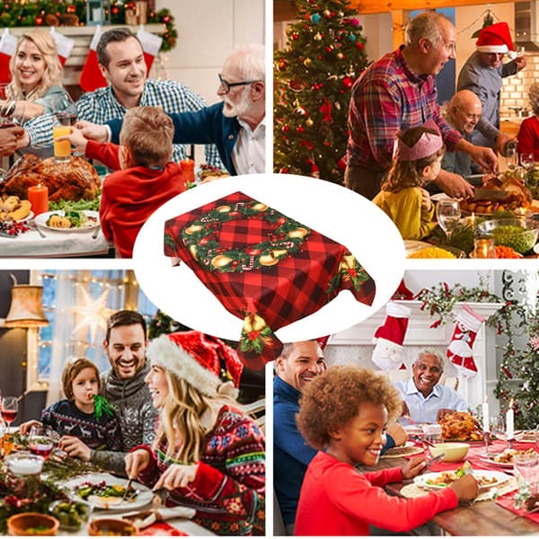 Tryckt duk för jul, helg och vinter, rektangulär