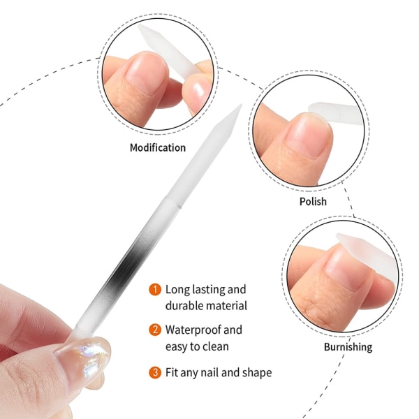 2 st Glas Nagelbandstryckare Nagelbandsborttagningsverktyg Dubbelsidigt