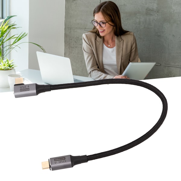 0,3 m Type C til Type C kabel 40 Gbps Høy fleksibilitet USB ladekabel for lading og overføring