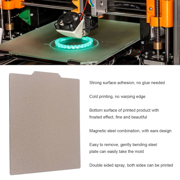 Fjäderstål Byggplatta Magnetisk 235x235mm 2-sidig PEI Pulverlackerad för CREALITY Ender3 Ender5 3D-skrivartillbehör