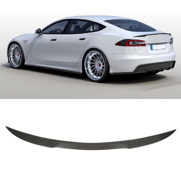 3 st. Bakluckespoilerläpp Splitter Kolfiberfärg Ersättning för Tesla Model 3 2017 till 2023
