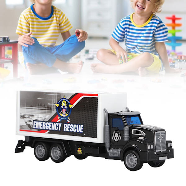 Dragbil Transportbil 1/48 Skala ABS Material Fina Detaljer Levande Utseende Nödsituationstransportbil Leksak Lång Huvudbil
