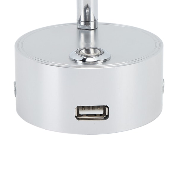RV Læselampe LED Indendørs Sengelampe Båd Yacht USB Genopladelig Justerbar Berøringslampe T DC12 til 24V Sølv
