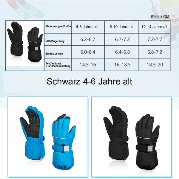 Ski handsker til børn, termiske fleece handsker
