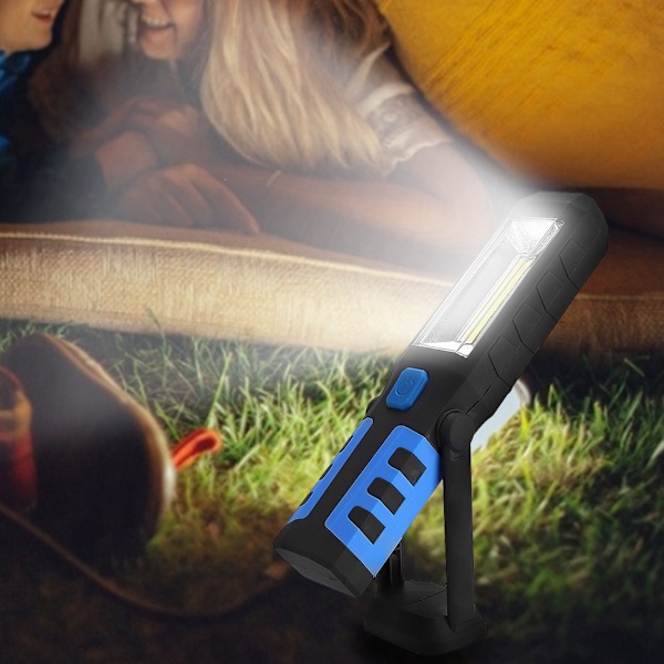 Bärbar 3W LED USB-laddningsbar arbetslampa för bil med stark magnet (Blå)