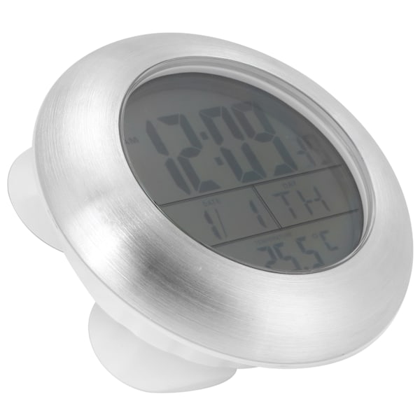 Duschväggklocka med nedräkningstimer, digital kökstimer, lämplig för badrumsspegel, kök och spa-område (LCD-touchskärm)