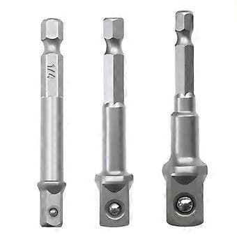 6 stk. 1/4 3/8 1/2 Socket Adapter Drill Bit Sett Muttertrekker Power Extension Impact Hex Shank Adapter Bor Nøkkelhylse