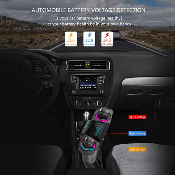 Dobbelt Hoved Bluetooth FM Sendemodul Bilradio Adapter MP3 Afspiller
