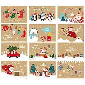 1 set dekorativa julkort klassiska julvälsignelsekort juldekor