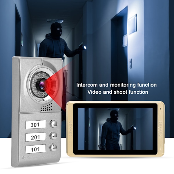 100-240V 7 tommer 720P WIFI Touchscreen Intercom med 3 skærme Dørklokke EU-stik
