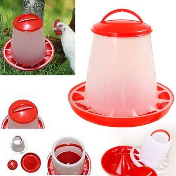 Plastic Feeder Waterer Bucket Chicken Quail Poultry Hen Drinker