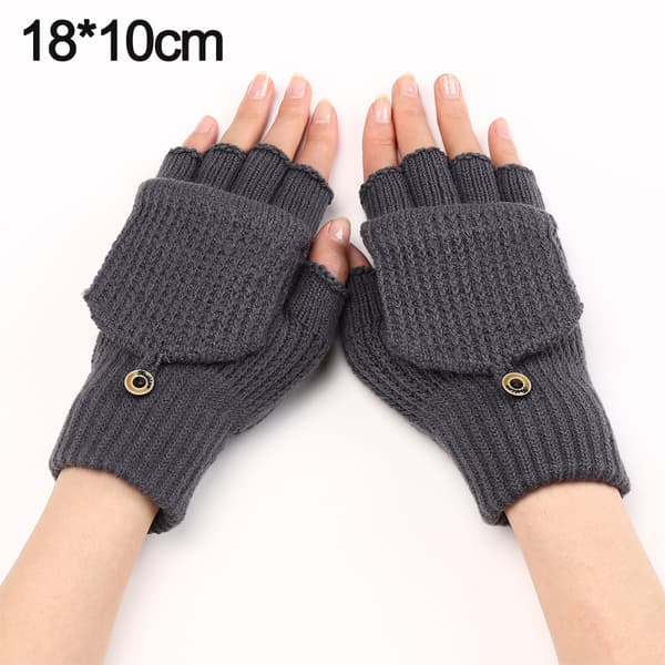 Ensfarvede handsker, varme handsker med dobbelt formål dark grey