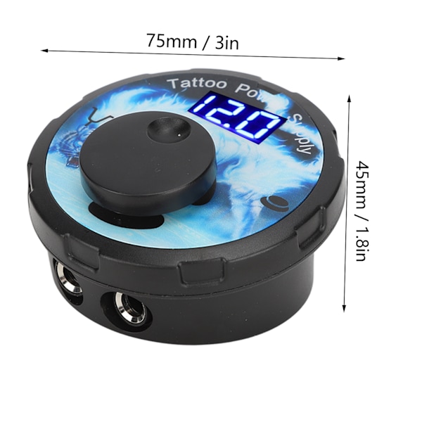 Tatuageffekt 3‑12V Justerbar LED-display Blå Digital Tatuageffekt 100‑240V EU-kontakt