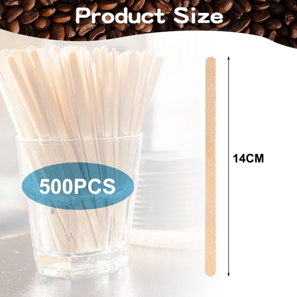 1 pakke (100/200/500 stk) kaffemikser engangsmikser 14 cm
