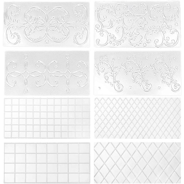 Tårtdekoration DIY-verktyg, hållbara tvättbara med kallt vatten, klassiska mönster texturdesignform, fondant-imprimeringsmattor för kakbakning och desserter