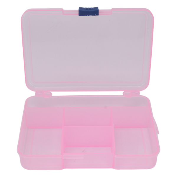 Förvaringslåda för DIY-material, 5 fack, skjutspänne, transparent, för kropps- och ansiktsmålning, plast