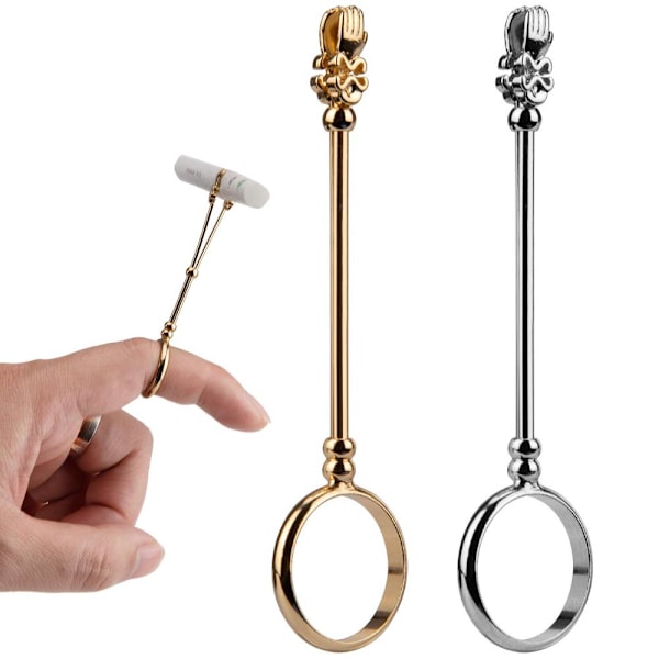 Metallhållare för handsfree-design, utdragbar metalldesign för mångsidig funktionalitet, metalltillbehör för män och kvinnor, stilren skeletthand