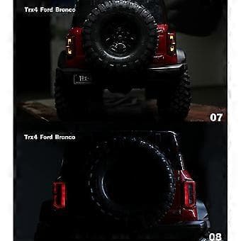 LED Lys System Front & Bak Lampegruppe for Traxxas TRX4 2021 Bronco 1/10 RC Crawler Bil Blinklys