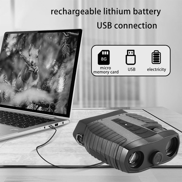ZIYOUHU ZYH5 40X Mörkerkikare Utomhus HD Infraröd Digitala Glasögon Mörkerseende Teleskop med 3-tums Färgskärm Mörkersynlighet 200m Svart