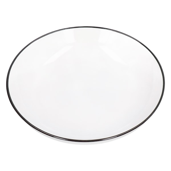 Utrymmesvänlig Form, Coupe Servisset 8 Tum, Elegant Svart Kantdesign För Stilfull Dukning, Dubbelbandad Kantdekal, Blyfri Keramik