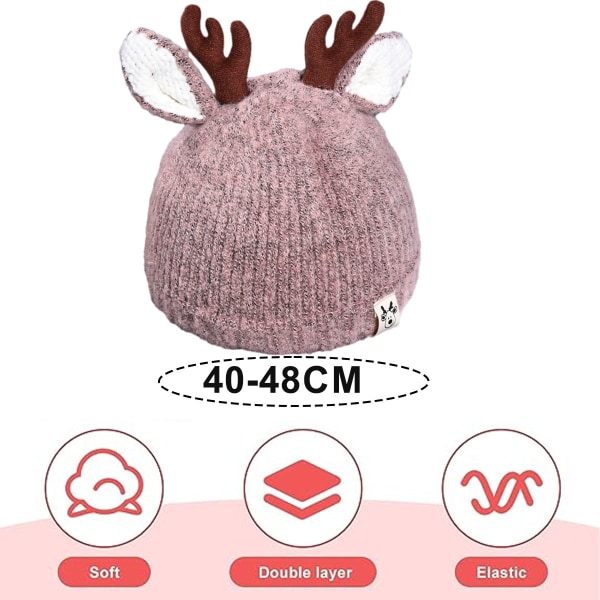 Cute Reindeer Baby beanie warm hat Knitted beanie baby girl boy