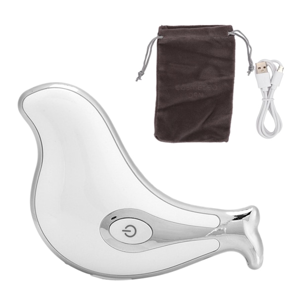 Gua Sha-brett for ansiktsforyngelse, lymfedrenasje, avgiftning og varmebehandling - Hvit